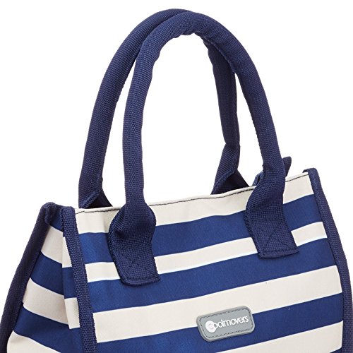 KitchenCraft Tote Cool Bag, 4 Litres (Small) - Cream/Blue Stripes - Image 2