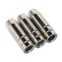 Sealey MIG955 Conical Nozzle for TB15 Torches, 19mm Length, Silver, Pack of 3