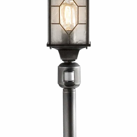 Konstsmide 7249-759 Milano Outdoor PIR Sensor-Motion Detector / 1 x 75 W E27 Max Wall Lamp/Leaded Effect Acrylic Glass/Aluminium / IP43 / Outside Light Antique Finish Matt Black-Silver - Image 4