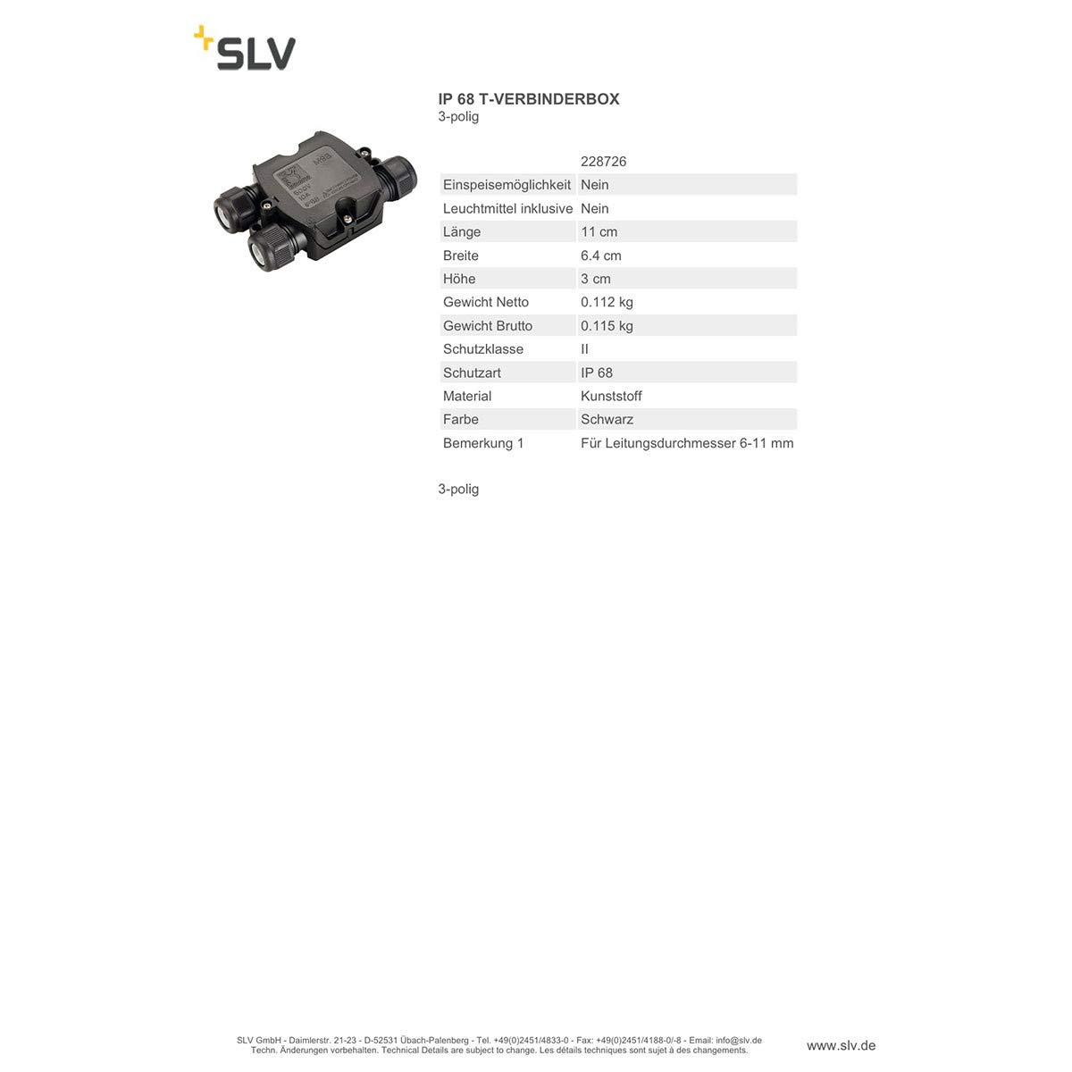 SLV Electrical Components IP 68 T-Connection Box / IP68 Black - Image 2