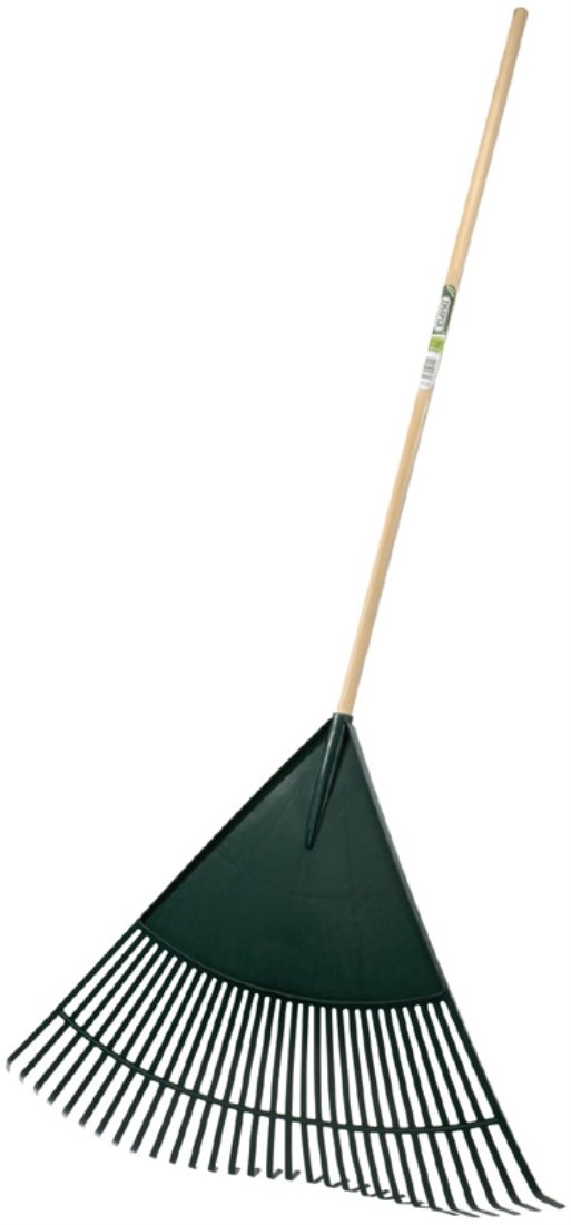 Rastrello Da Giardino Extra Large | 30 Denti In Plastica Flessibile | Manico In Legno 700 Mm | Draper