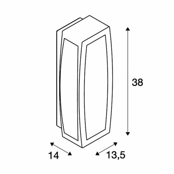 SLV Grey Meridian Box/Illumination for Walls, Paths, entrances, LED, Surface-Mounted Outdoor Light, Garden lamp, Ceiling spot / E27 IP54 25W - Image 4