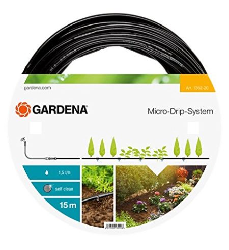 GARDENA Micro-Drip System Above-Ground Drip Irrigation Line 4.6 mm (3/16"): Drip-irrigation line for above-ground installation, 15 m (1362-20)