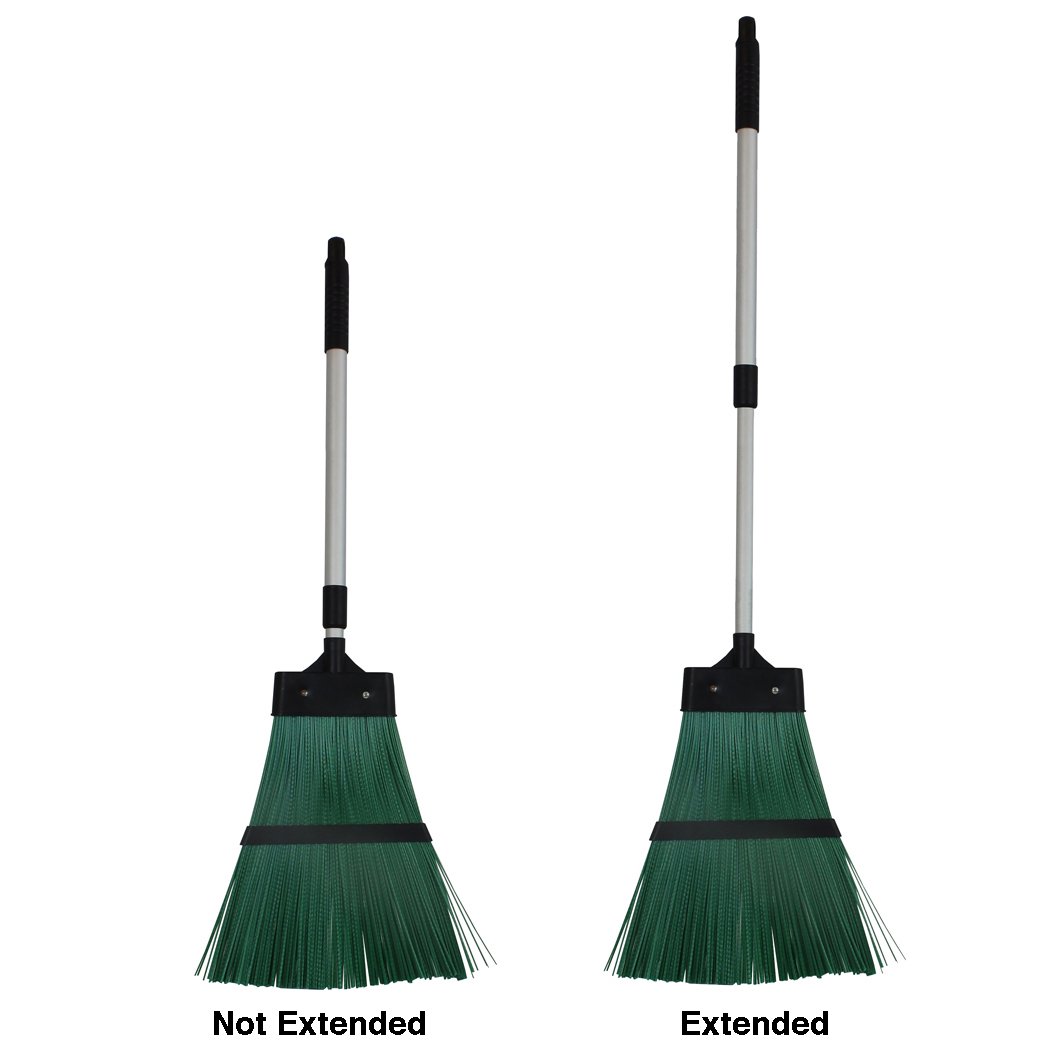 JVL Outdoor Garden Hard Bristled Broom Brush Rake with Extendable Handle - Image 3