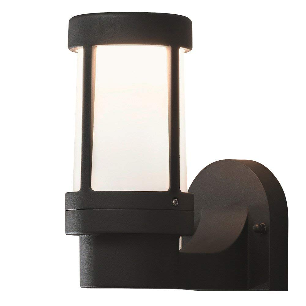 Konstsmide Outdoor Wall Lights/Siena Up Modern Outdoor Wall Ligh /1 x 60 W E27 Max Wall Lamp/Opal-Frosted Acrylic Lens/Aluminium/IP44/Outside