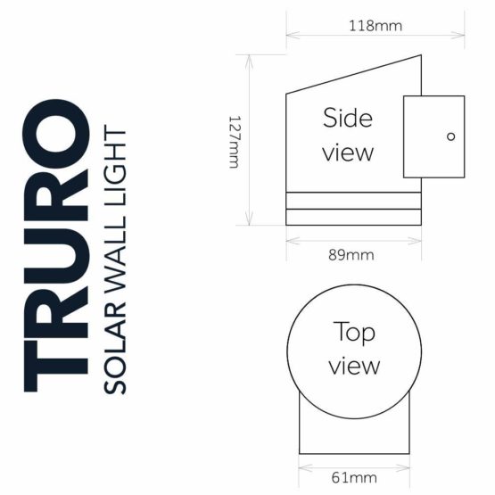 Truro Solar Powered Outdoor Wall Light - Image 3