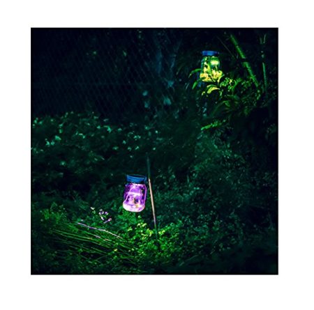 Thumbs Up UK Outdoor Solar Powered Fairy Light Jars, Purple/Green, Set of 2 - Image 3