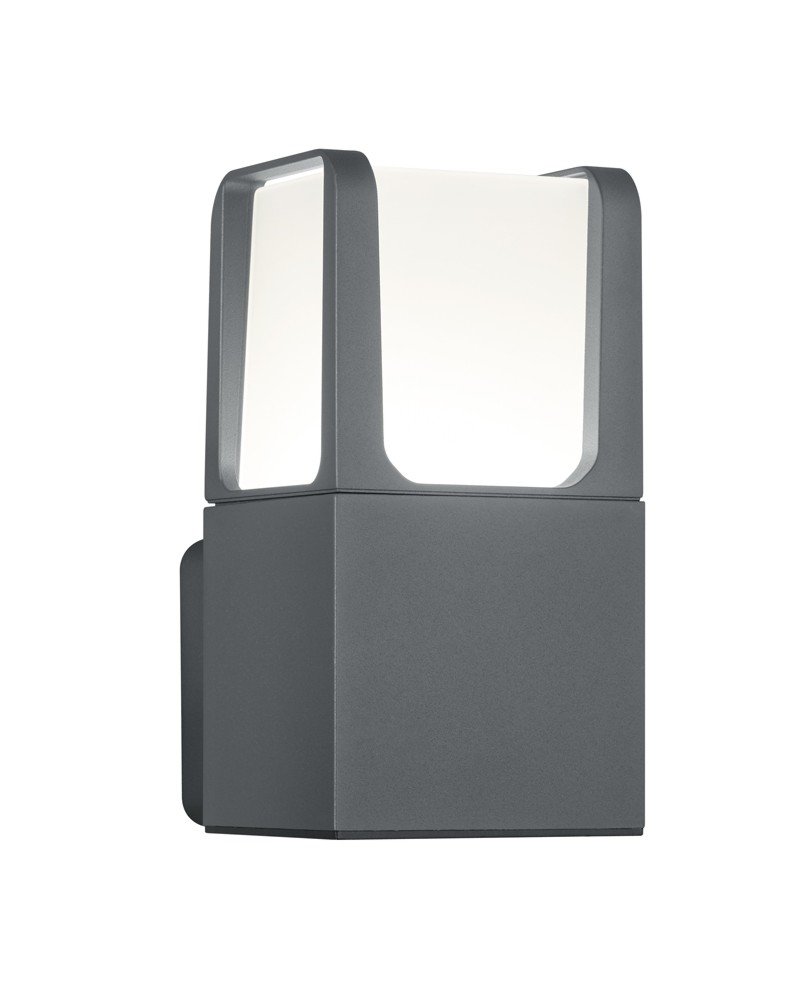 Trio Leuchten 222160142 Ebro A+ LED Outdoor Wall Light, Aluminium, 6 Watt, Integrated, Anthracite, 14.4 x 10 x 20 cm