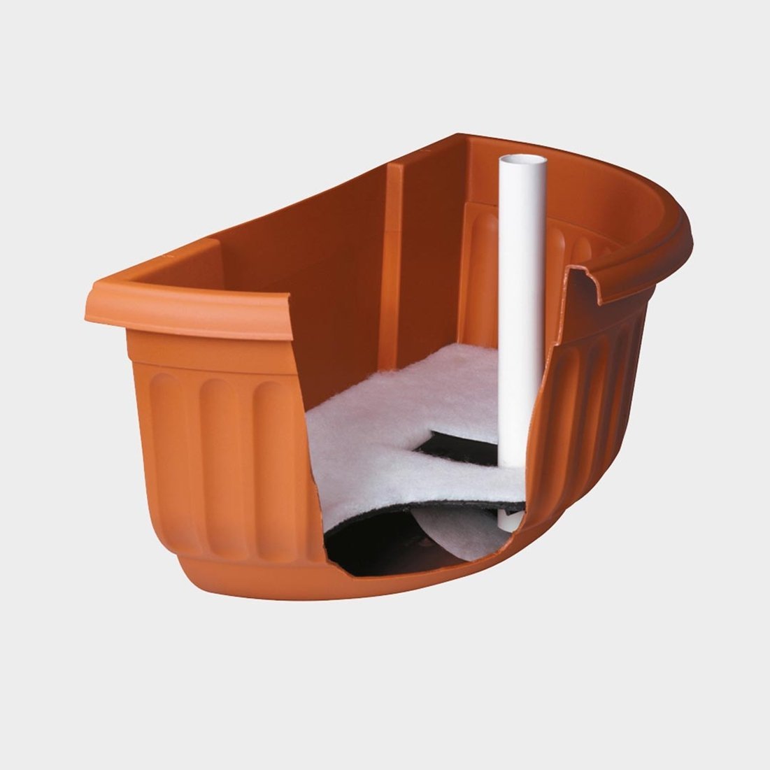 Stewart Corinthian Half Round Wall Basket Terracotta BigaMart