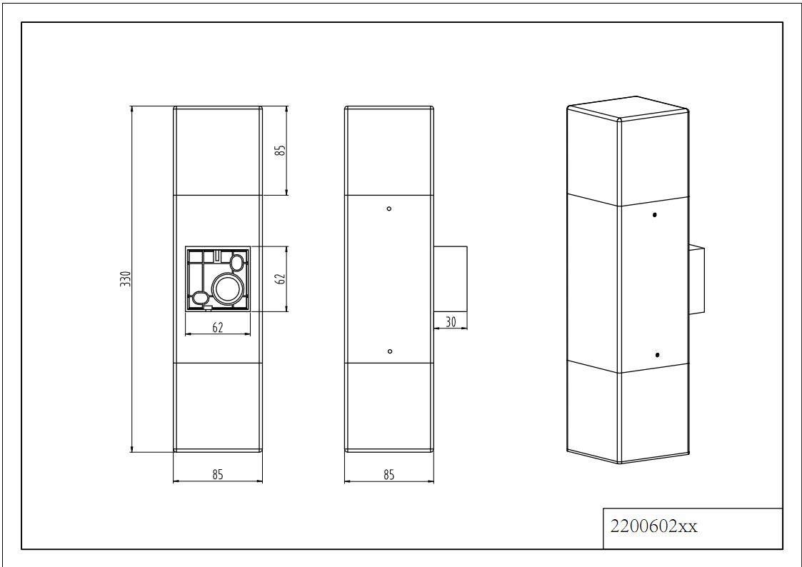 LED Outdoor Wall Light E14 Titan, Grey - Image 3