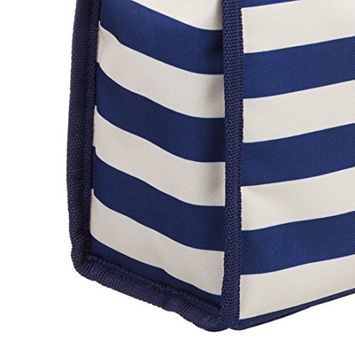 KitchenCraft Tote Cool Bag, 4 Litres (Small) - Cream/Blue Stripes - Image 3
