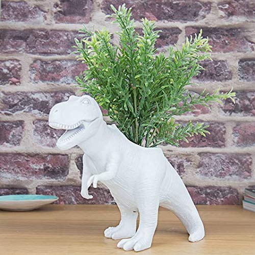 Gift Republic GR450111 T-Rex Planter, White, 13.5 x 16.9 x 29.3 cm