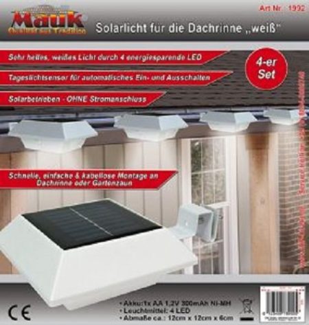 Mauk Solar Lights, Plastic, White, 24.5 x 25.5 x 6 cm - Image 2