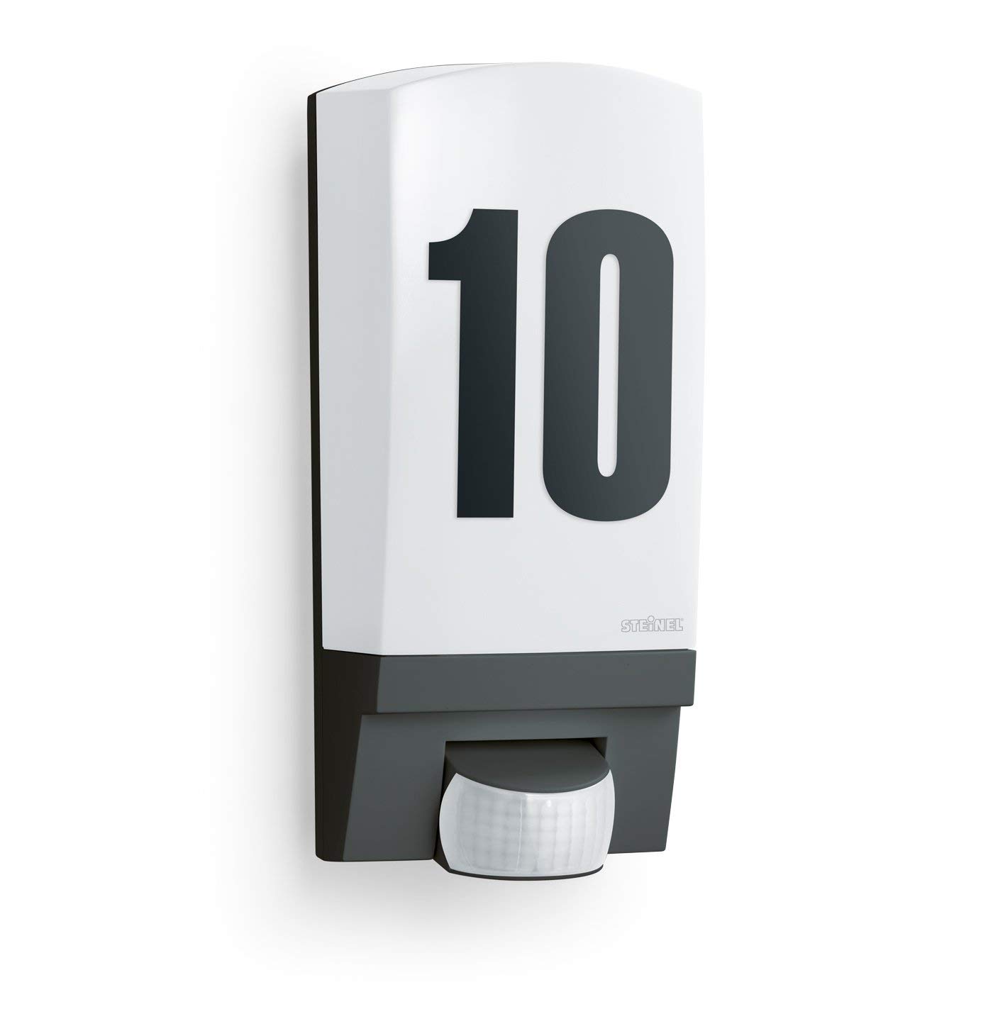 Steinel House Number Light L 1 S Black E27 - max. 60 Watts Outdoor Wall Light with 180° Motion Sensor 10 m Range