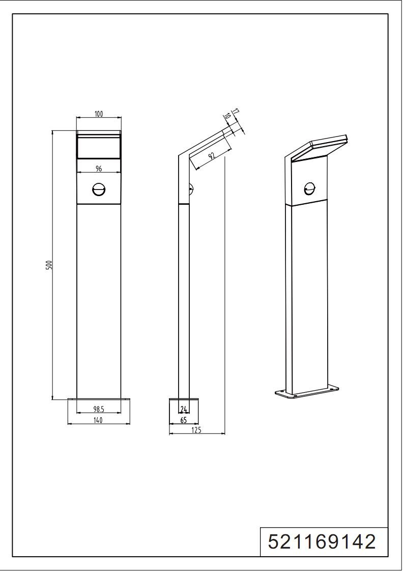 Trio Leuchten 521169142 - Outdoor LED Pillar Light - Pearl Die-Cast Aluminium - Anthracite - Image 4