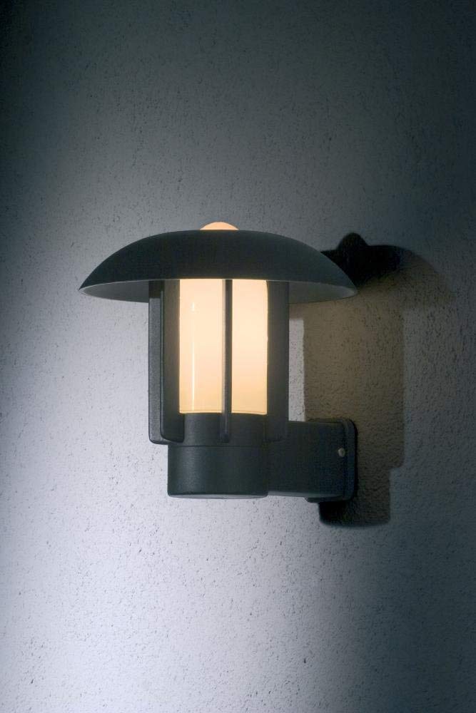 Konstsmide Handmade Outdoor Wall Lights Mains Powered/Heimdal Lantern/1 x 60 W E27 Max Wall Lamp/Opal Coloured Glass Globe/Solid - Image 2