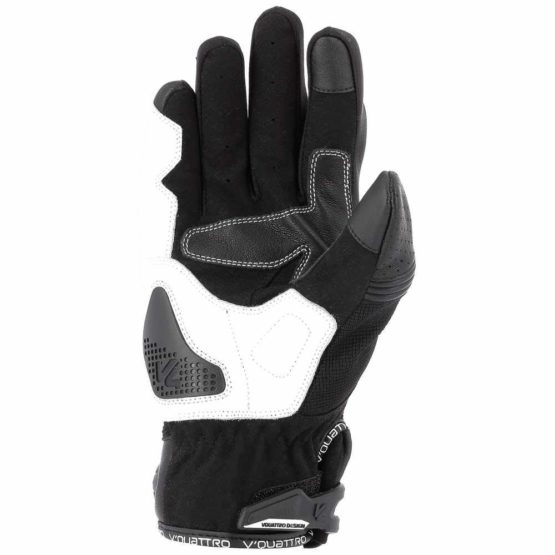 V Quattro Design Road Star Men's Gloves, Black/White, Size M - Image 2