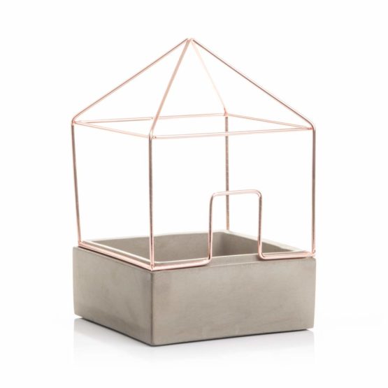 Good Design Works Copper Plant House, Concrete, 14 x 21 x 14 cm