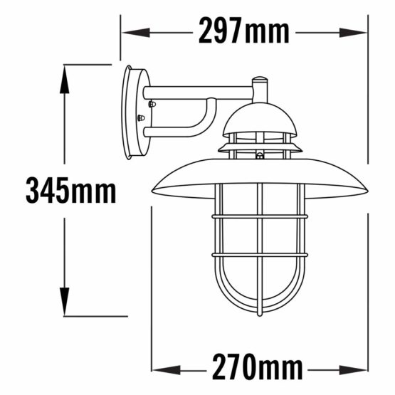 Konstsmide 7319-000 Sorrento Down Outdoor Wall Light/ 1 x 60 W E27 Max Wall Lamp/ Clear Glass Globe/ Stainless Steel/ IP44/ Outside Light Stainless Steel - Image 3