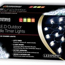 Christmas Workshop 76400 25 LED Battery Operated Chaser Candle String Lights with Timer - Bright White