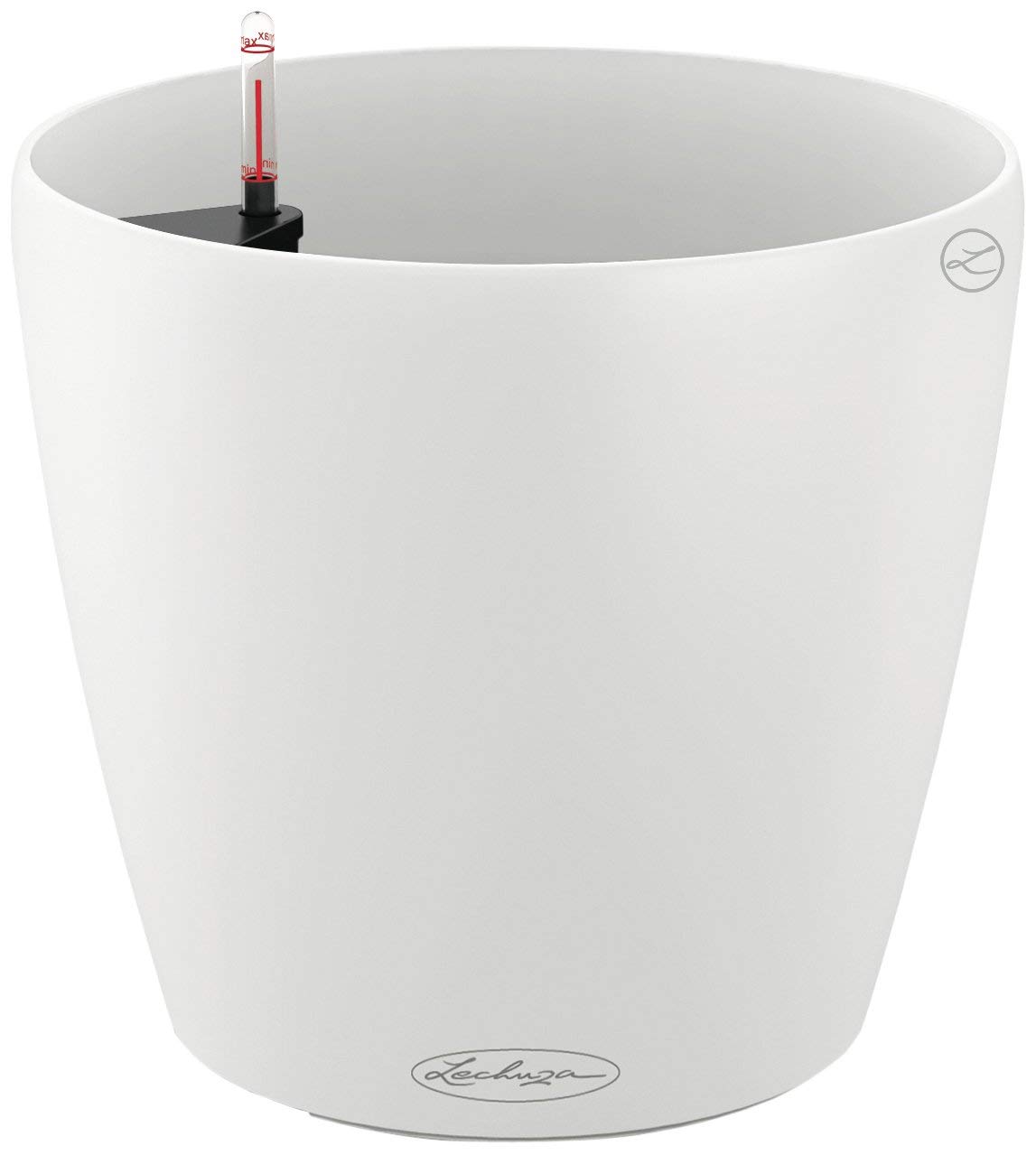 LECHUZA CLASSICO Color 28 Self Watering Planter Plastic Indoor and Outdoor Flower Plant Pot with Drainage Hole D28 H26 cm White