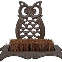 Cast Iron Owl Boot Brush, Brown, M
