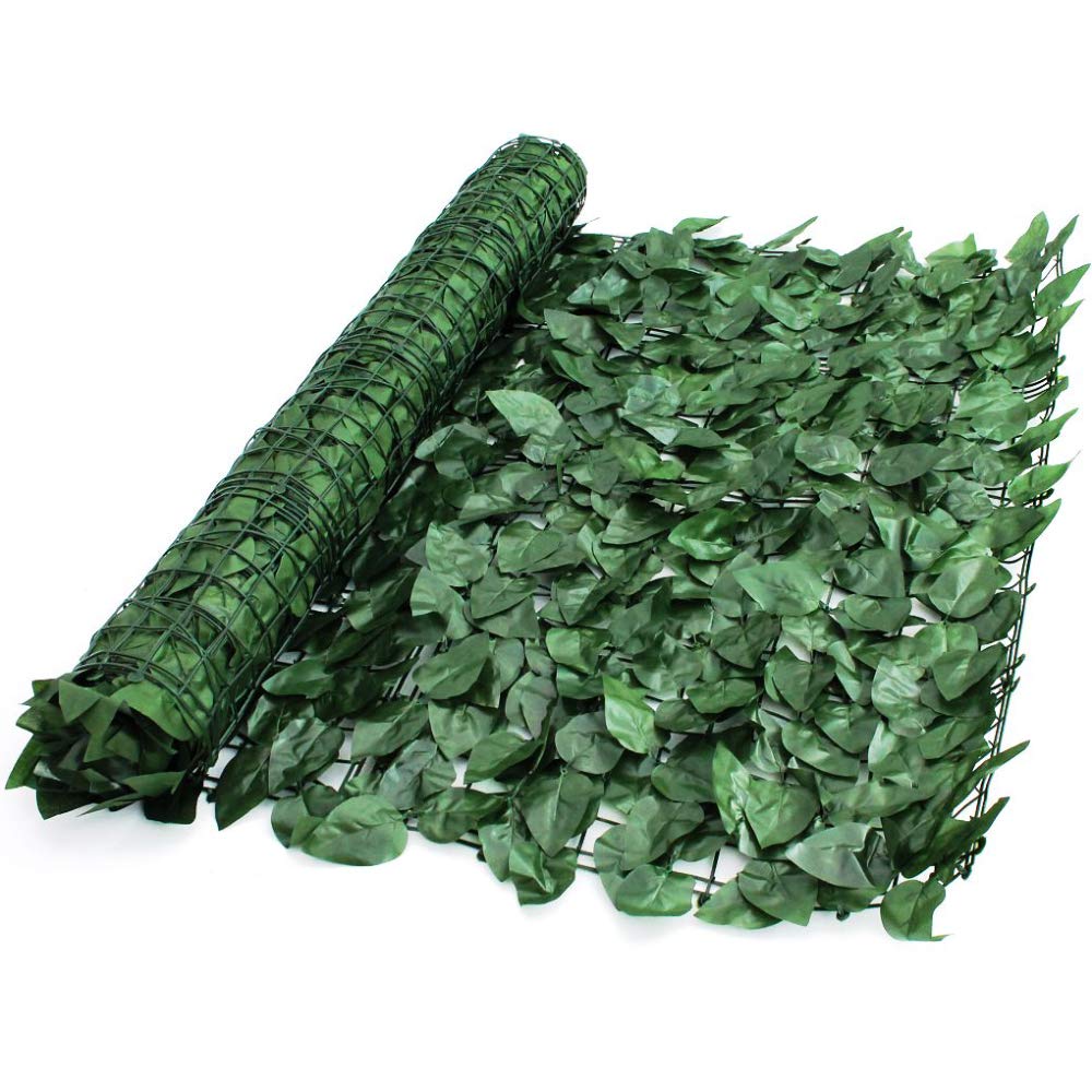 Artificial Ivy Leaf Hedge 1m x 3m Screening Panels On Roll Privacy Garden Fence