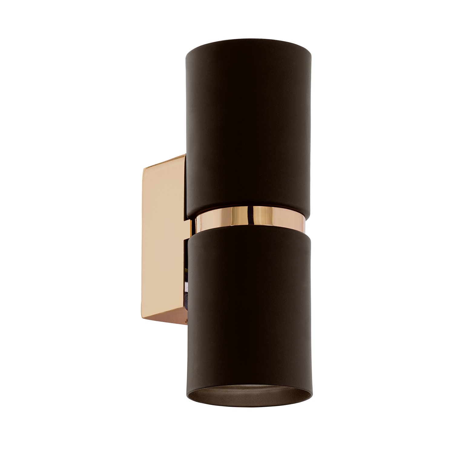 Eglo LED Wall Lamp Passa, 2-Light Wall Fixture, Indoor Metal Wall Spotlight in Black and Gold, Living Room lamp