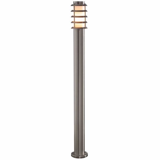Konstsmide 7562-000 Trento Pathway Outdoor 1 x 11 W E27 Max Wall Lamp/Frosted-Opal Lens IP44 / Outside Light Stainless Steel, Silver