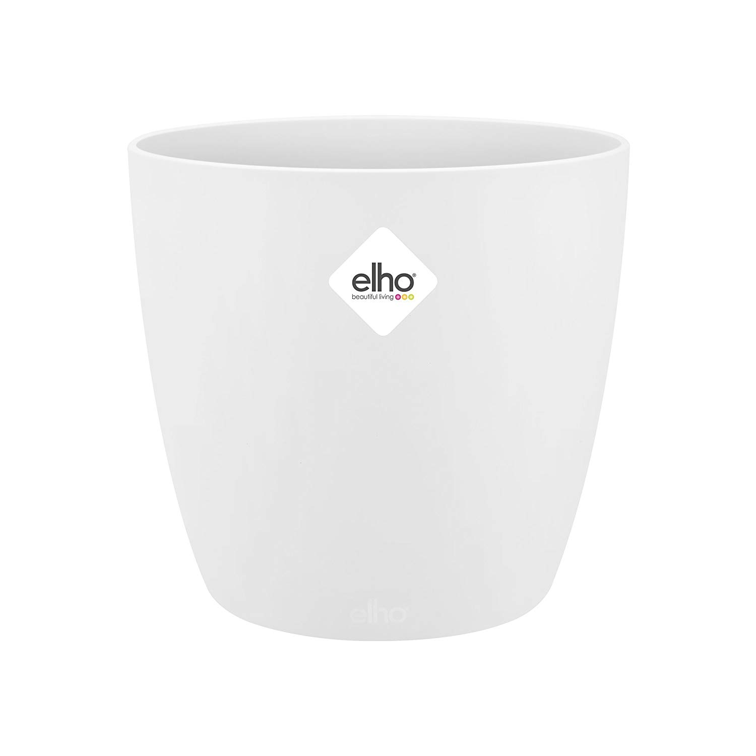 elho Brussels Round 20 - Flower Pot for Indoor - 100% recycled plastic - Ø 20.0 x H 18.7 cm - White/White - Image 3