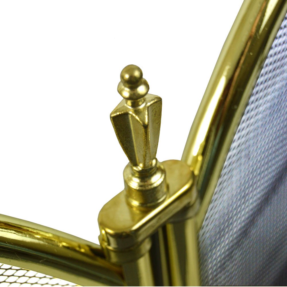 Fire Vida Ingleton Fire Screen/Spark Fire Guard, Metal, Brass, H 60 x W 95 x D 21 cm approx - Image 2