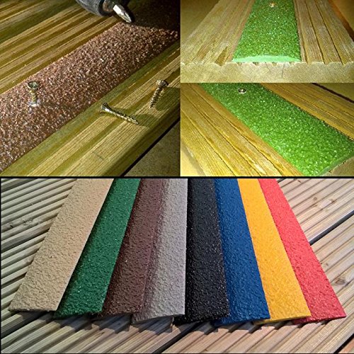 Pack of 5 Anti Slip Decking Strips 50mm x 600mm Beige - Image 3