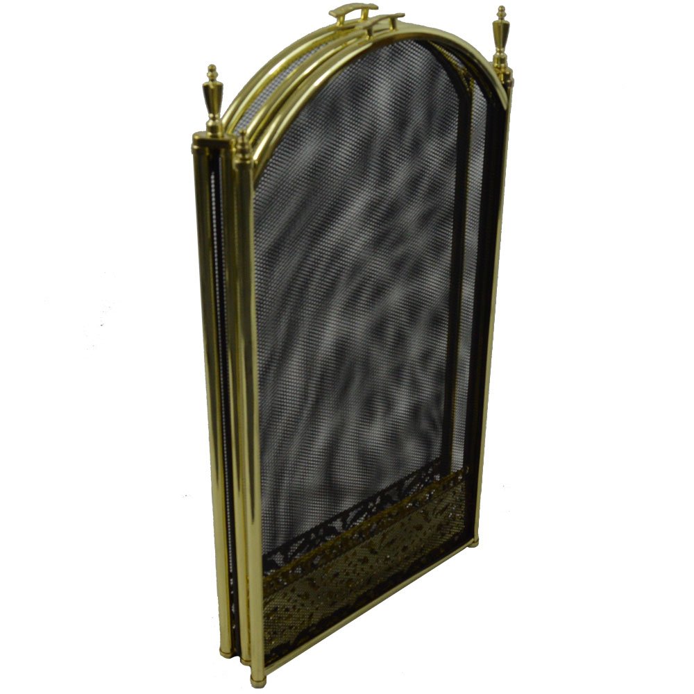 Fire Vida Ingleton Fire Screen/Spark Fire Guard, Metal, Brass, H 60 x W 95 x D 21 cm approx - Image 4