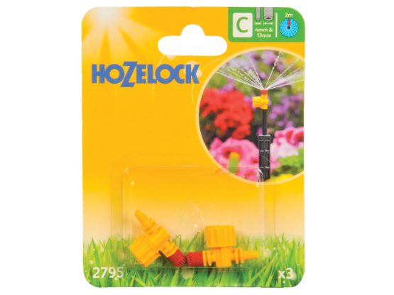 Hozelock 360 Degree Adjustable Micro Jet, 4/13 mm - Pack of 3