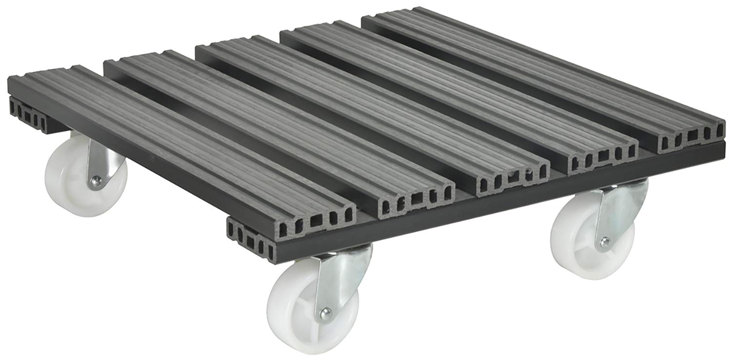 WAGNER Plant trolley WPC 38,5 x 38,5 x 11 cm I Plant & Flower trolley for indoor + outdoor use I Container trolley made of FSC wood plastic