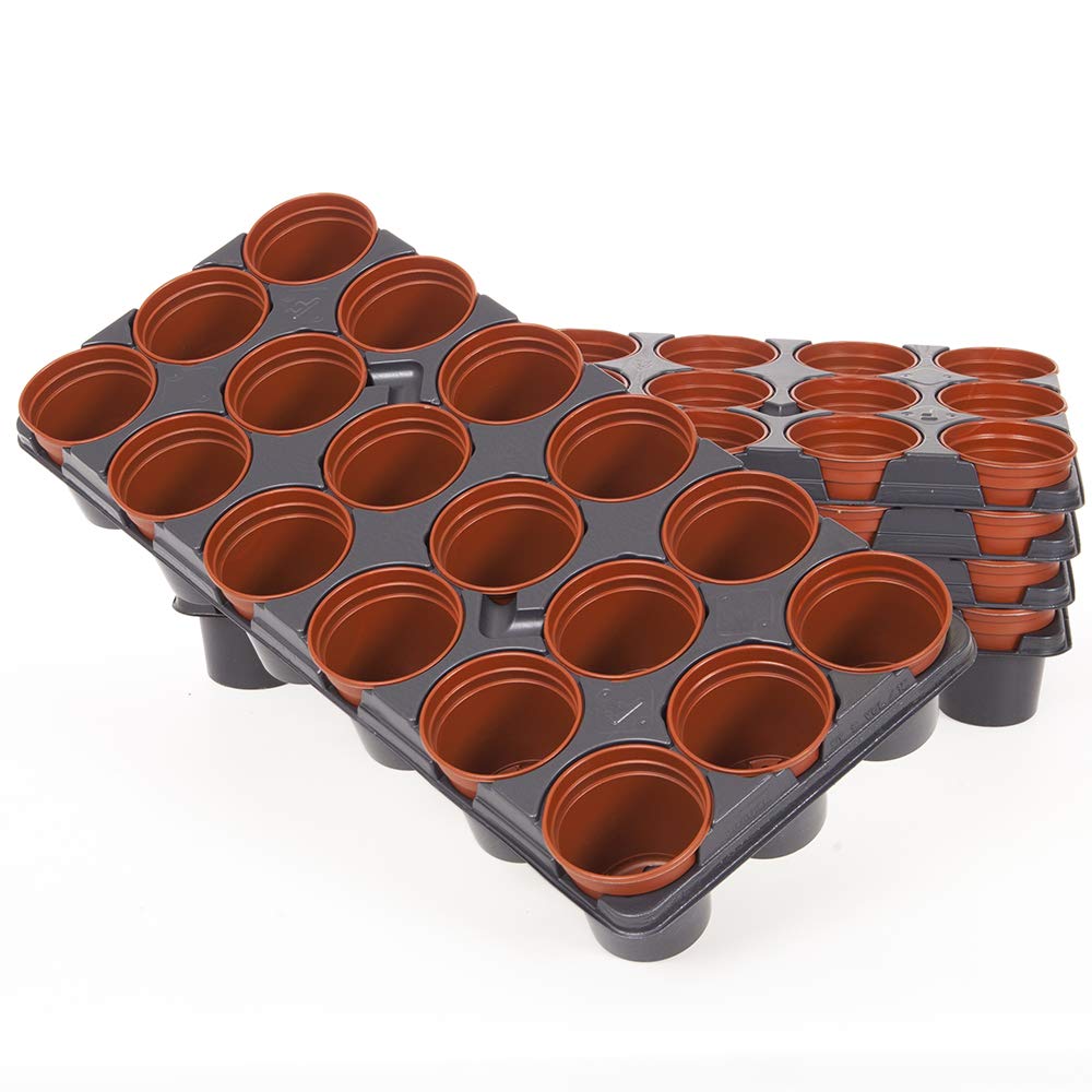 YouGarden Professional Shuttle Large Trays, 90 Pots 9cm Diameter With Drainage Holes, Sturdy Plastic Plant Pots