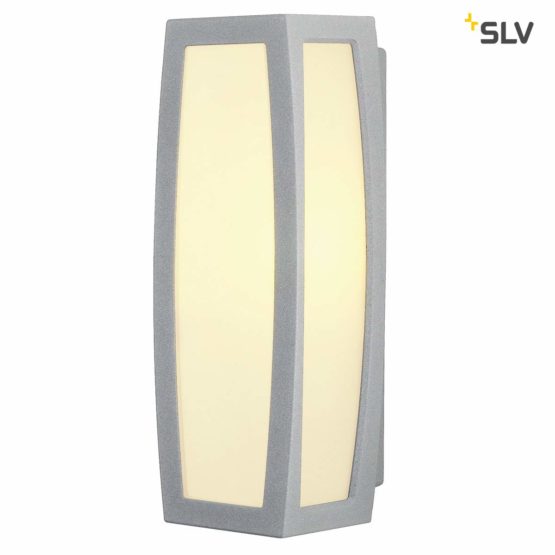 SLV Grey Meridian Box/Illumination for Walls, Paths, entrances, LED, Surface-Mounted Outdoor Light, Garden lamp, Ceiling spot / E27 IP54 25W