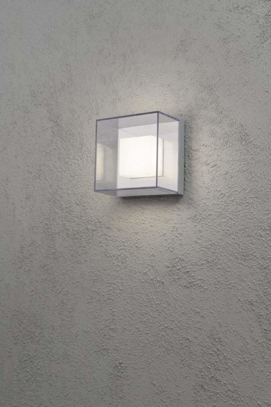 Konstsmide Clear San Remo Large Up Down Modern Outdoor High Power 9 x 1 W LED Wall Lamp Frosted-Opal Polycarbonate Glass IP54 / Outside Light Aluminium, Big - Image 2