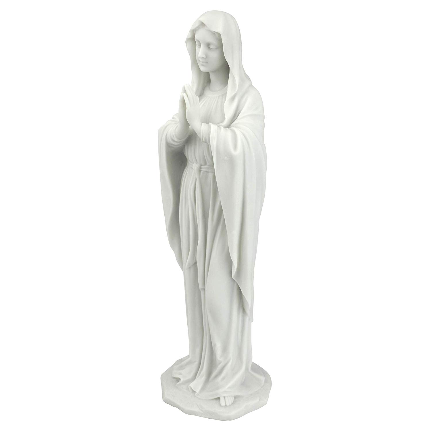 Design Toscano WU74504 Blessed Virgin Mary Statue, Small 30.5 cm Figurin Figurine, Bonded Marble Polyresin, White - Image 3
