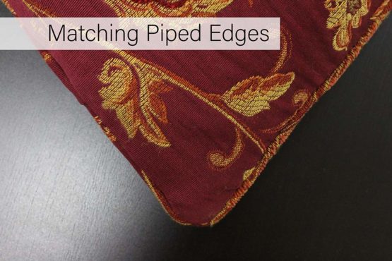 Riva Paoletti Zurich Cushion Cover - Burgundy Red - Decorative Floral Jacquard Design - Piped Edges - Reversible - 100% Polyester - 45 x 45cm (18" x 18" inches) - Designed in the UK - Image 4
