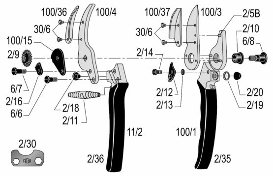 Felco FM100 Model 100 Rose Pruner - Cut & Hold - Image 2