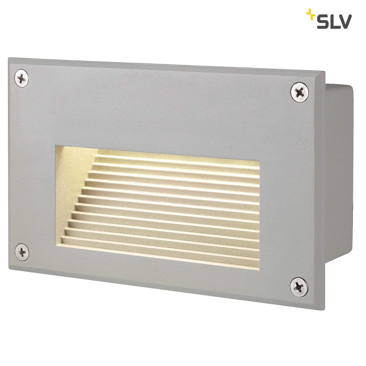 SLV recessed Wall Light Brick DOWNUNDER/Illumination for Walls, Paths, entrances, Built-in Outdoor Light, Garden lamp / IP54 3000K 1.4W 30lm Grey
