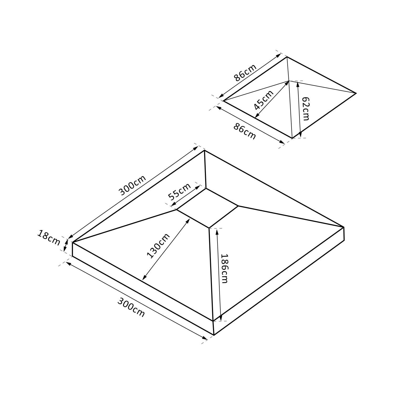 Outsunny 3 x 3(m) Gazebo Canopy Replacement Cover 2-Tier Roof Top Spare Part Cream White (TOP COVER ONLY) - Image 3