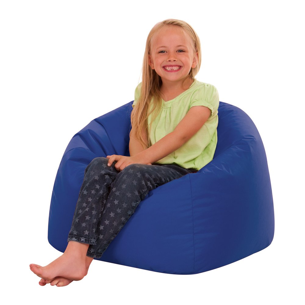 Bean Bag Bazaar Childrens Bean Bags Blue, Large, 58cm x 56cm Indoor