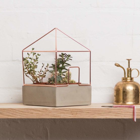 Good Design Works Copper Plant House, Concrete, 14 x 21 x 14 cm - Image 2