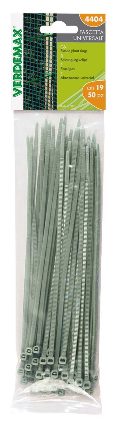 Verdemax 4404 190 mm Self Locking Cable Tie - Grey (50-Piece)