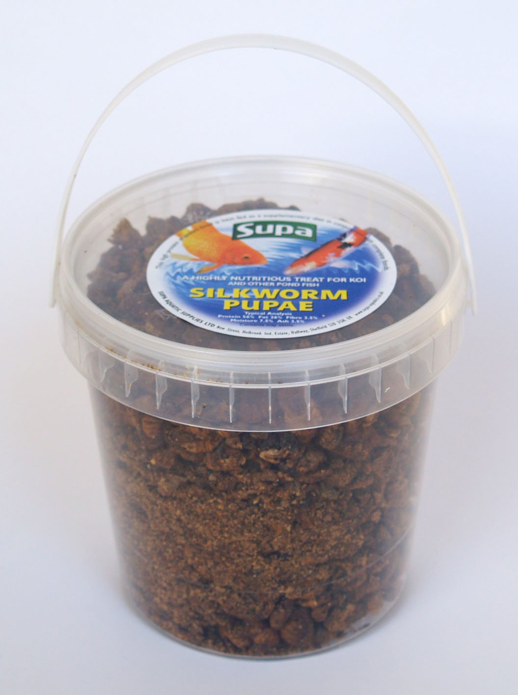 Supa Koi Silkworm Pupae, 1 Litre Bucket | A Highly Nutritious 100% Natural Protein Rich Treat Food For Koi And Other Pond Fish.