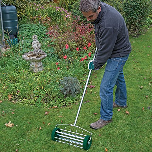 Draper Rolling Lawn Aerator with 450 mm Spiked Drum - 83983 - For Garden Grass Aeration with 33mm Tines - Image 2
