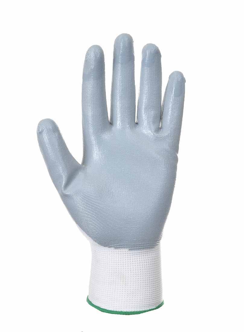Portwest A319 Flexo Grip Nitrile Glove (Retail Pack) Grey/White, X-Large - Image 2