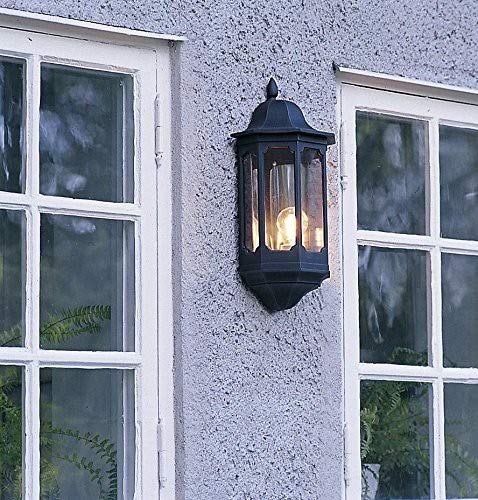 Konstsmide 566-750 Pallas Flush Outdoor Wall Light / 1 x 100 W E27 Max Wall Lamp / Smoked Acrylic Panel / Aluminium / IP23 / Black Outside Light - Image 2